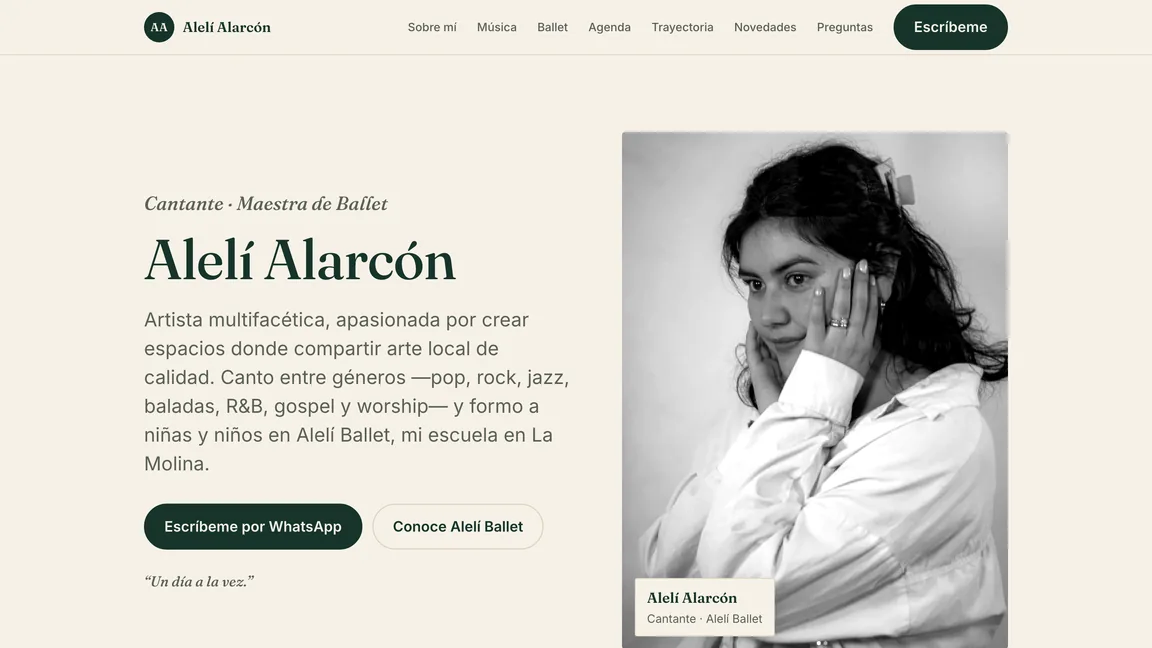 Portada del portafolio de Alelí Alarcón